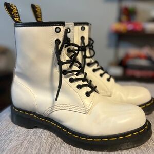 White Dr. Martens boots